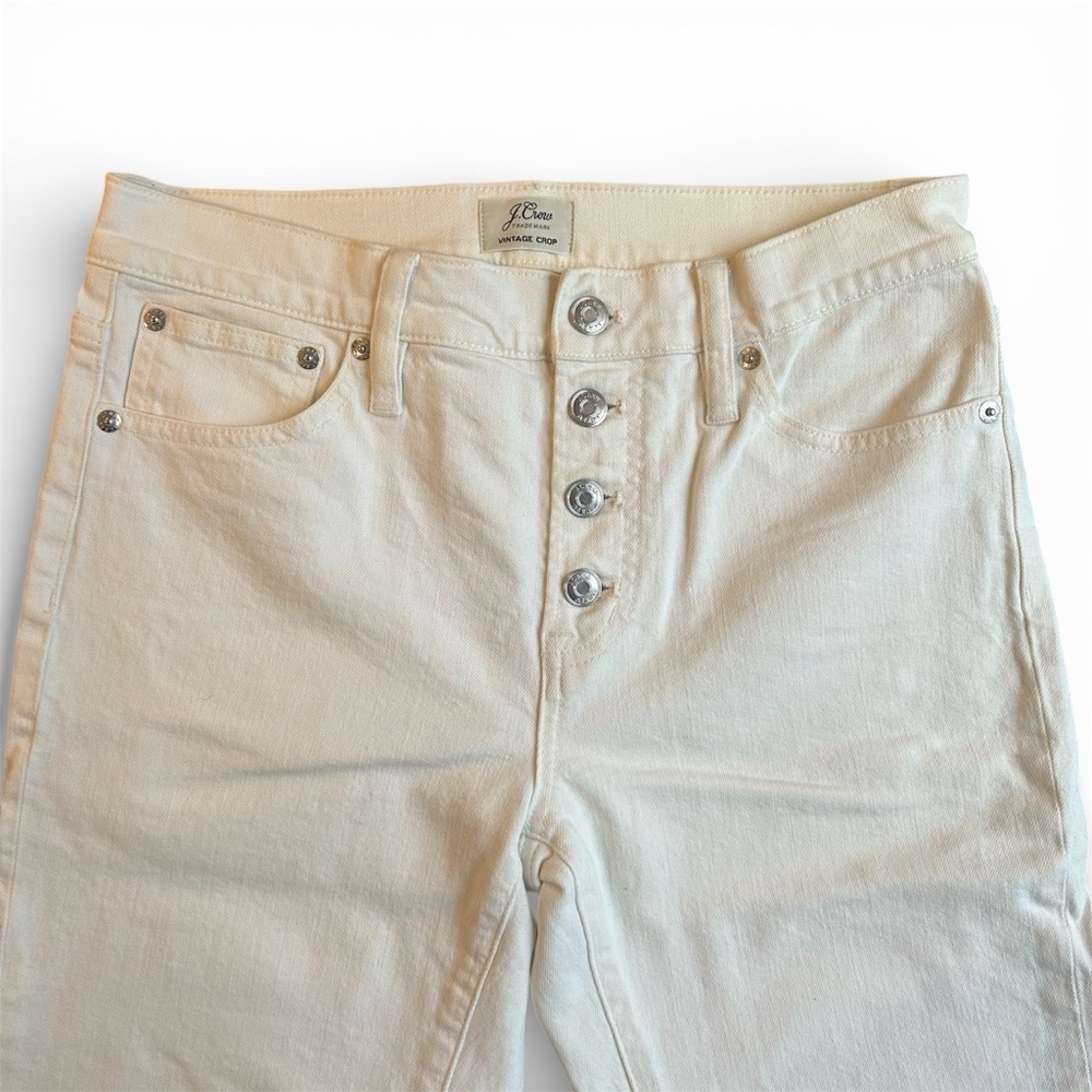 J. Crew Women's Straight Leg Cream Jeans